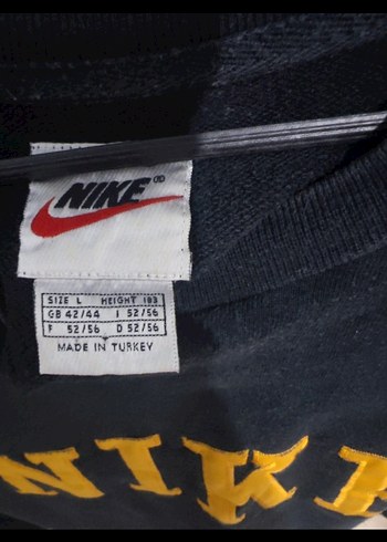 l Beden Siyah Nike Baskılı Örme Sweatshirt