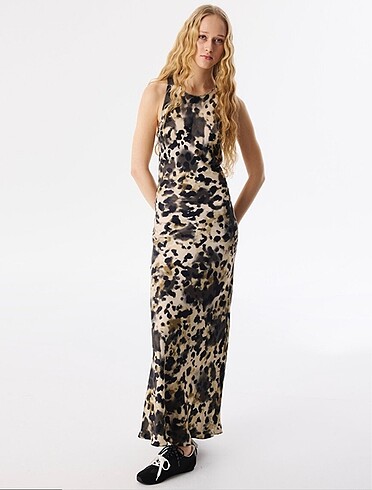 Twist Twist Leoparlı Uzun Elbise