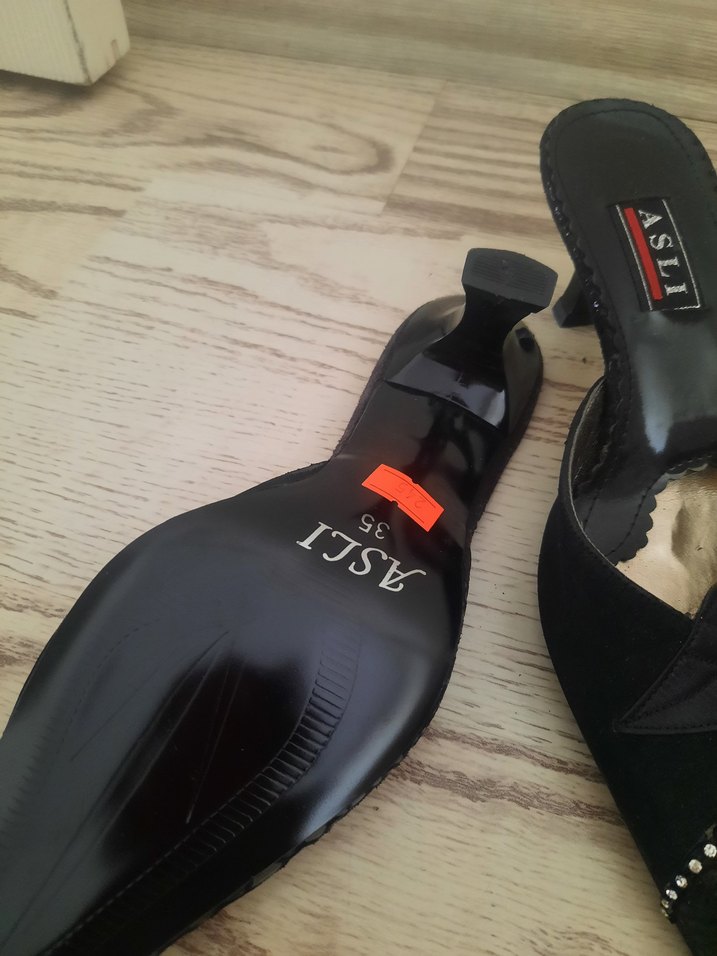 Siyah Yılan Desenli Pilili Stiletto Kadın Ayakkabı - Görsel 5