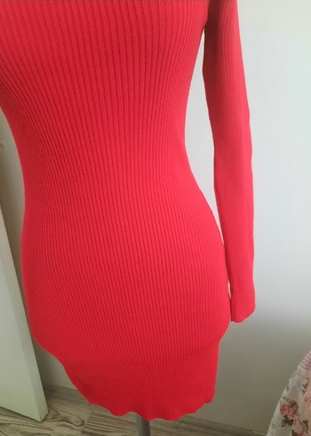 Kırmızı Kadın Triko Bisiklet Yaka Kazak - Görsel 3