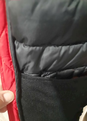 Kırmızı Kadın Kışlık Fermuarlı Mont - Görsel 14