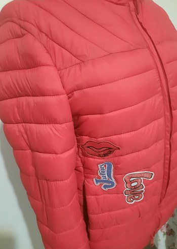 Kırmızı Kadın Kışlık Fermuarlı Mont - Görsel 3