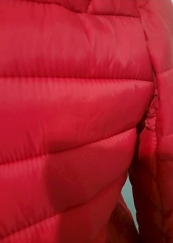 Kırmızı Kadın Kışlık Fermuarlı Mont - Görsel 5