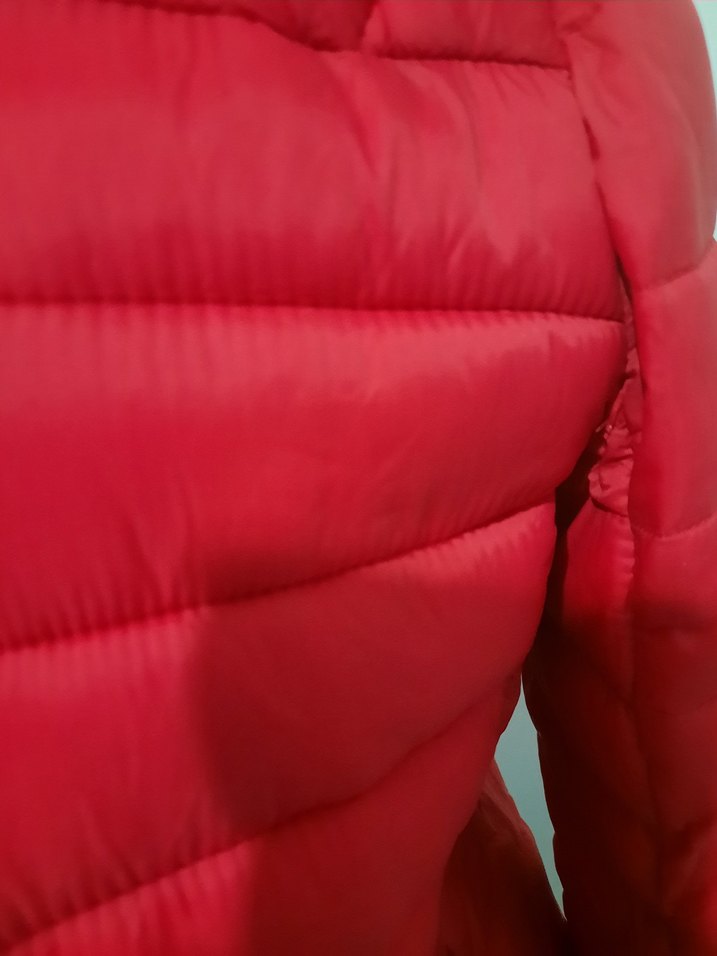 Kırmızı Kadın Kışlık Fermuarlı Mont - Görsel 5