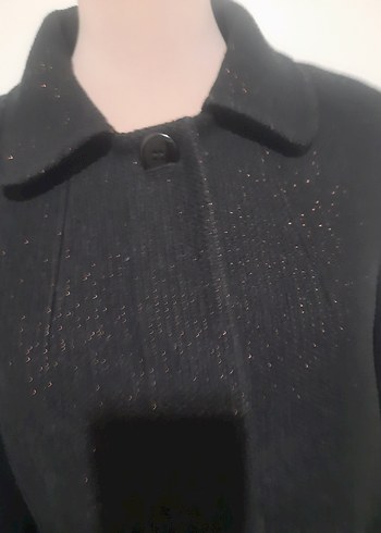 Düğmeli Siyah Uzun Hamile Kabanı - Görsel 4