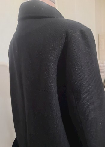 Düğmeli Siyah Uzun Hamile Kabanı - Görsel 6