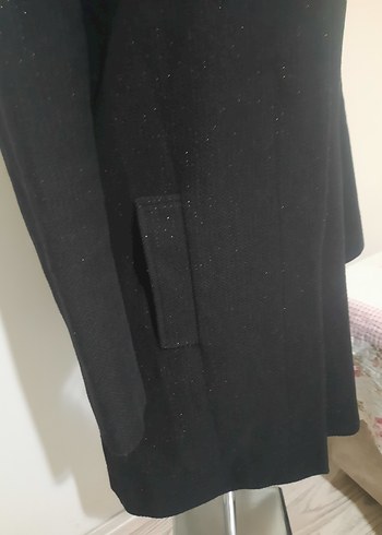 Düğmeli Siyah Uzun Hamile Kabanı - Görsel 2