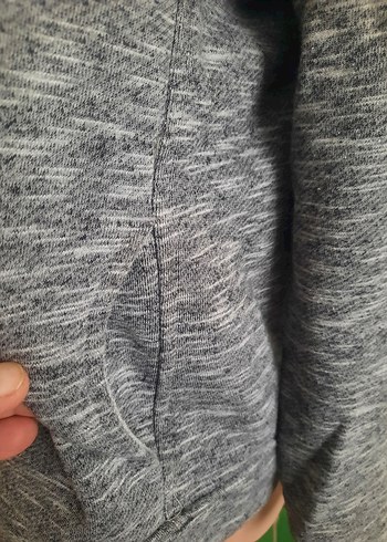 Gri Nakışlı Fermuarlı Kadın Sweatshirt - Görsel 6