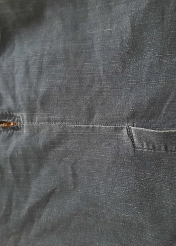 Düğmeli Lacivert Kot Etek - Görsel 5