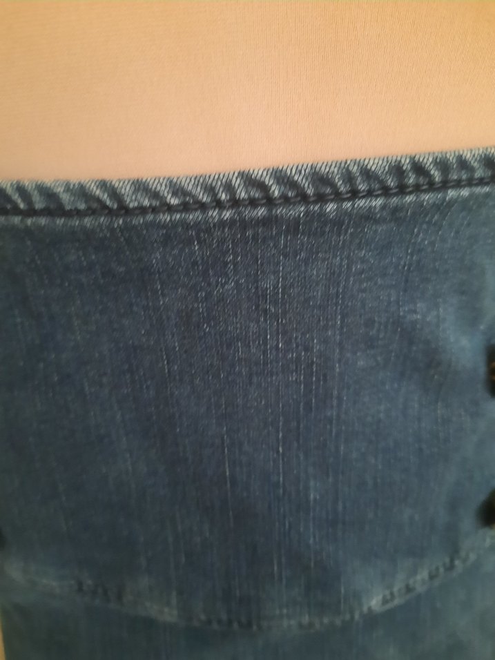 Düğmeli Lacivert Kot Etek - Görsel 3