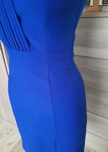 Mavi Pilili Strappy Kadın Abiye Elbise - Görsel 2