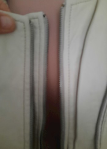 Bej Deri Kadın mont Fermuarlı - Görsel 3