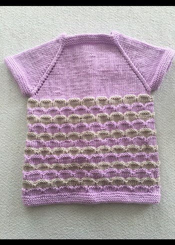 Kız Çocuk Lila Örgü Kısa Kollu Hırka - Görsel 3