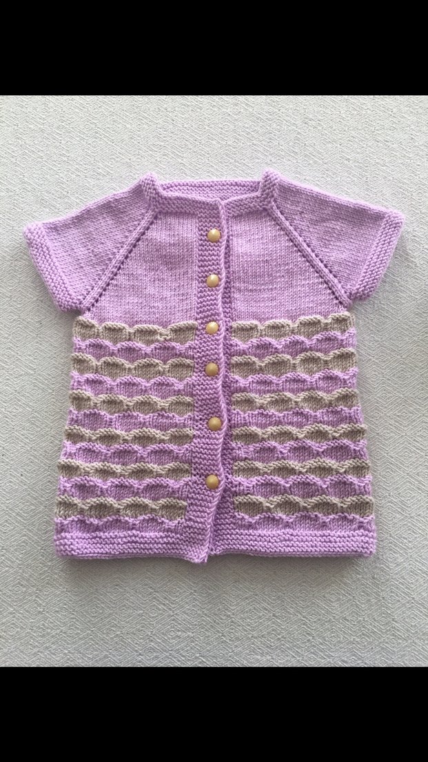 Kız Çocuk Lila Örgü Kısa Kollu Hırka - Görsel 2