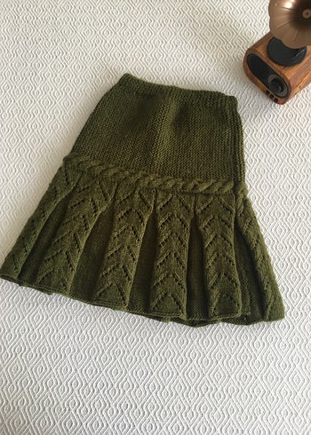 Yeşil Örgü Bohem Kazak ve Mini Etek Takımı - Görsel 4