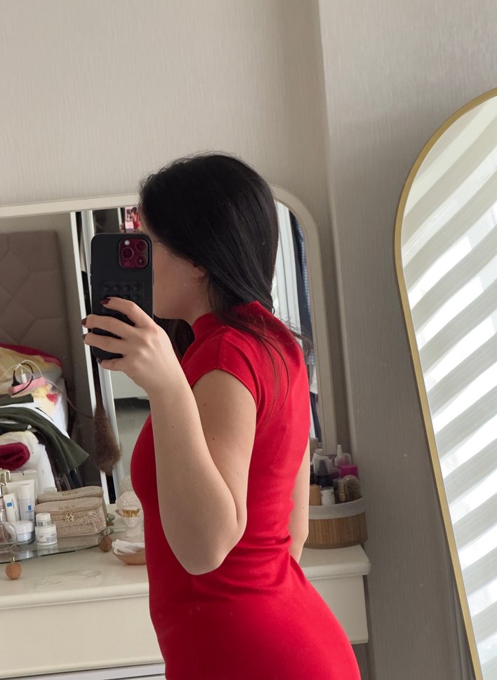 Kısa Kollu Kırmızı Mini Elbise - Görsel 3