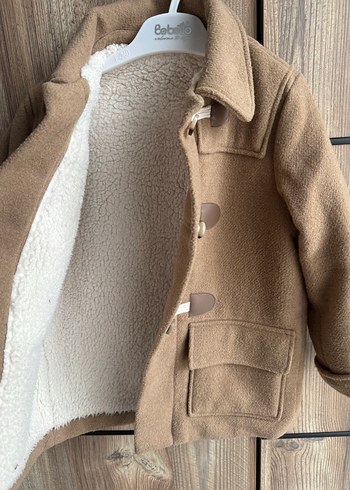 Bej Erkek Çocuk Düğmeli Kaban - Görsel 2