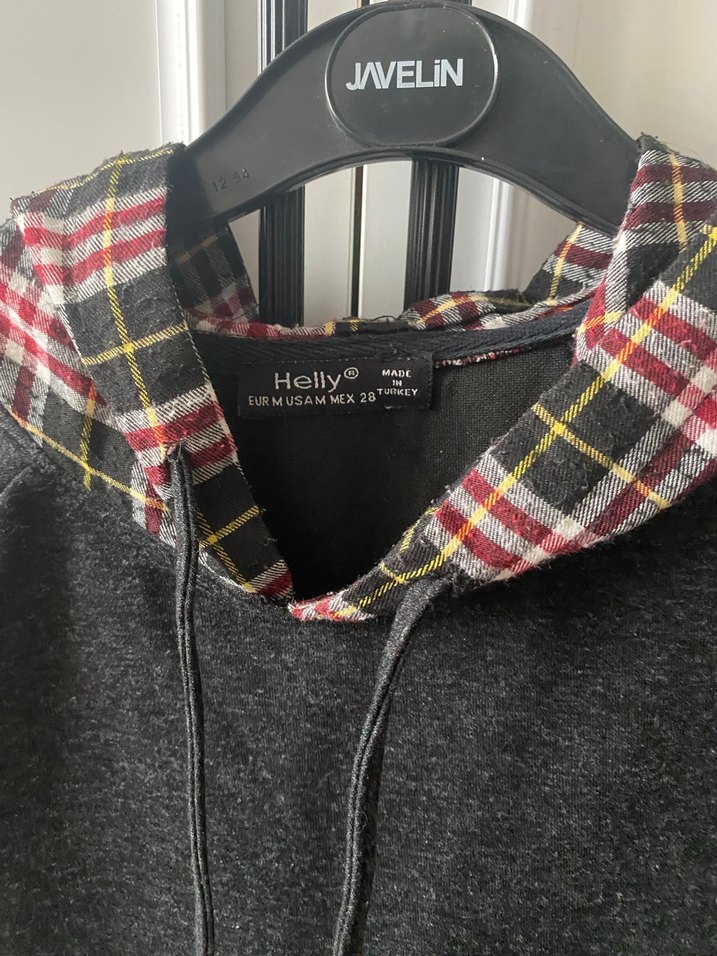 Kapüşonlu Siyah Triko Sweatshirt - Görsel 2