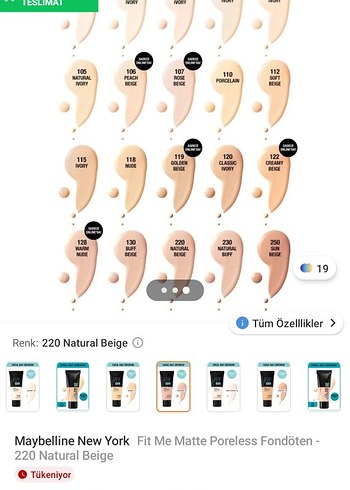 Maybelline New York Fit Me Matte Poreless Fondöten 250 numara - Görsel 2