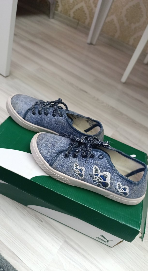 Kadın Kot Kumaş NakışlıSpor Ayakkabı - Görsel 3