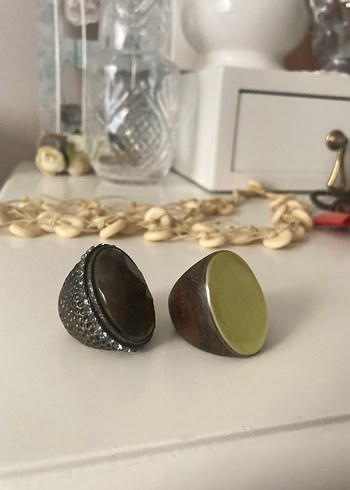 Uzun Etnik Boncuklu Bohem Kadın Kolye Yüzük - Görsel 2