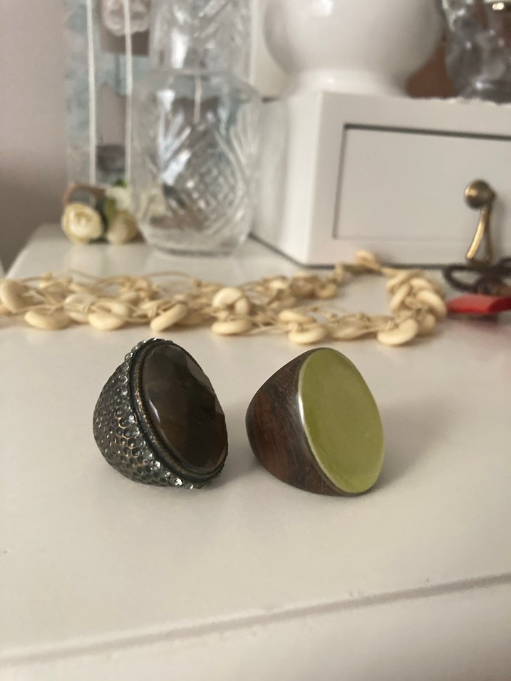 Uzun Etnik Boncuklu Bohem Kadın Kolye Yüzük - Görsel 2