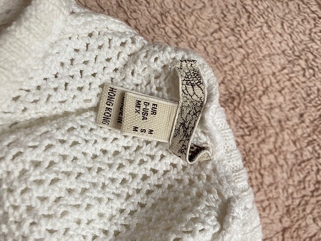 m Beden beyaz Renk Y2K Vintage Delikli Kolsuz Bluz
