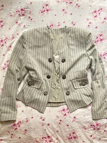 Vintage Çizgili Blazer