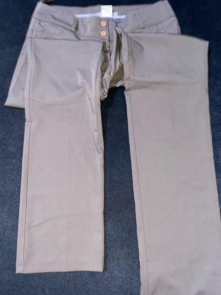 Vintage Bej Düğmeli Kadın Kumaş Pantolon - Görsel 3