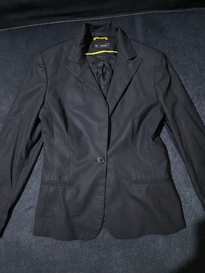 Network Düğmeli Siyah Kadın Blazer Ceket - Görsel 3