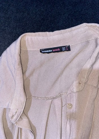 Uzun Kollu Bej İnce Gömlek - Görsel 4