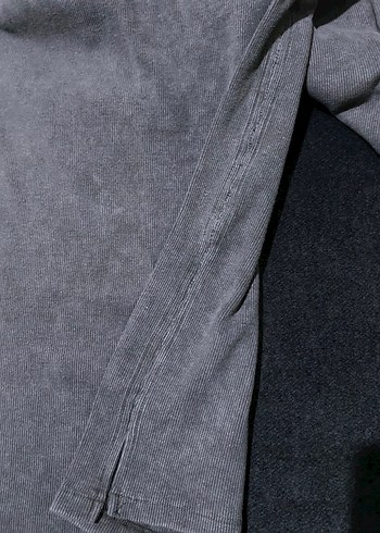 Gri Uzun Fitilli, Kısa Kollu Elbise - Görsel 6