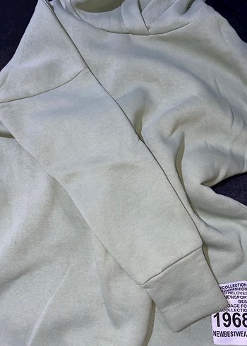 Kadın Su Yeşili Kapüşonlu Sweatshirt - Görsel 3