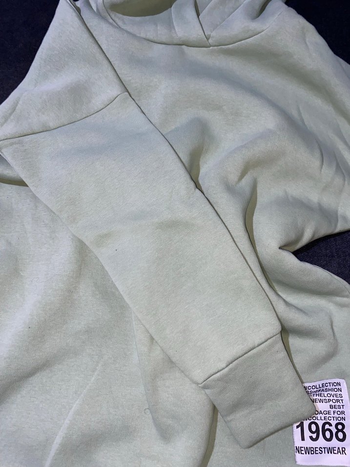 Kadın Su Yeşili Kapüşonlu Sweatshirt - Görsel 3