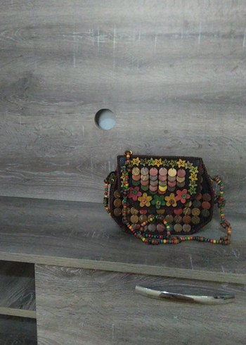 Diğer Diger Renkli Boncuk İşlemeli Deri Kadın Çanta