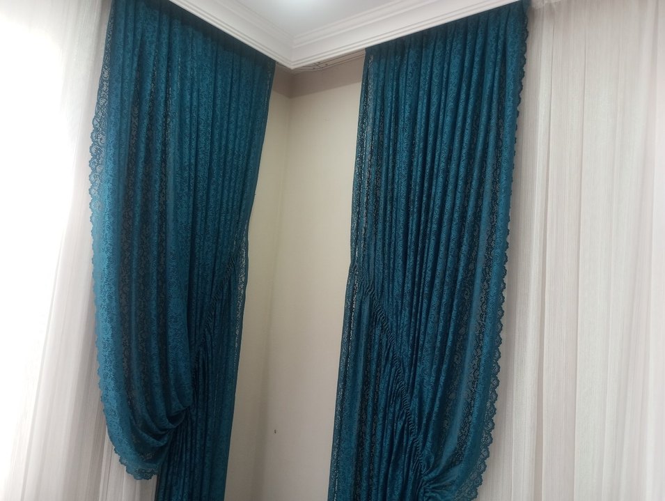 İşlemeli Mavi Perde - Görsel 2