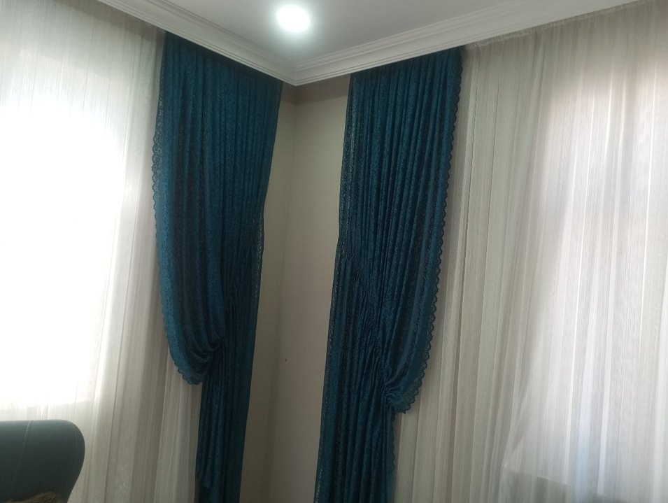 İşlemeli Mavi Perde - Görsel 4