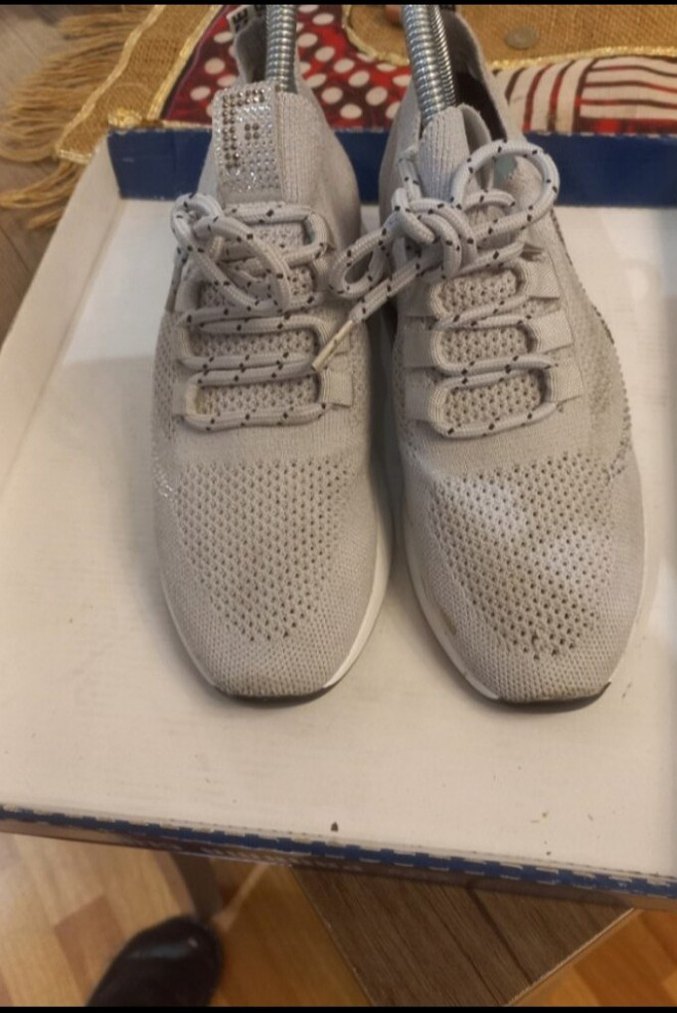 Gri Yılan Desenli Dolgu Topuk Kadın Spor Ayakkabı - Görsel 2