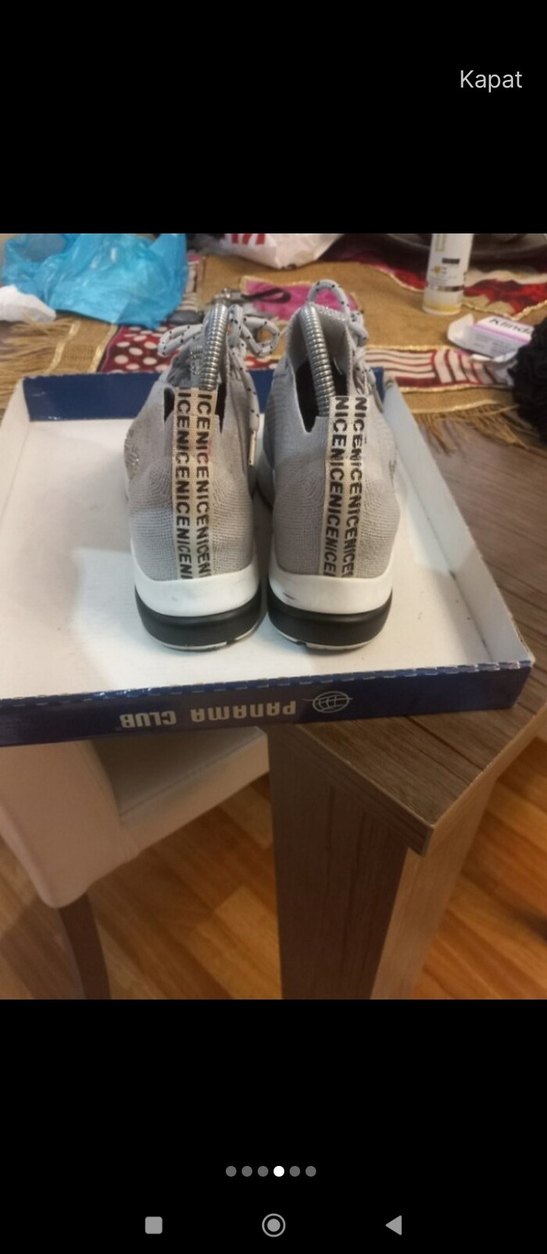 Gri Yılan Desenli Dolgu Topuk Kadın Spor Ayakkabı - Görsel 3