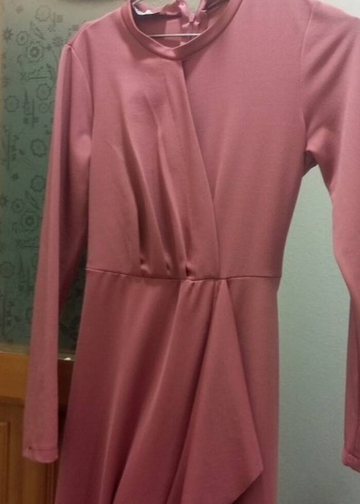 Gül kurusu elbise - Görsel 3