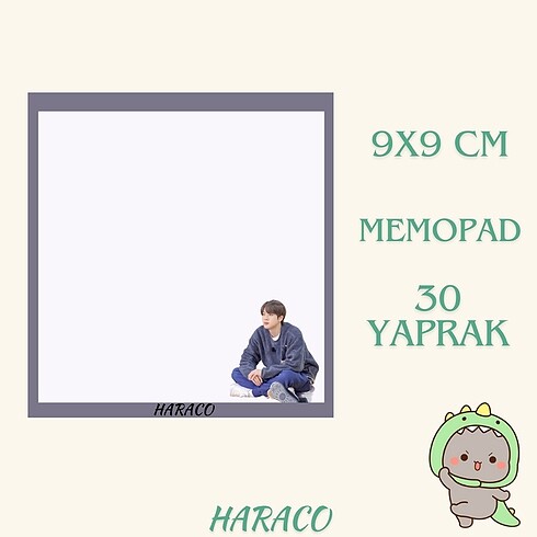 BTS Jin 9x9 cm Memopad