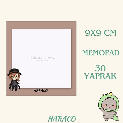  Bungou Stray Dogs Chuya 9x9 Memopad