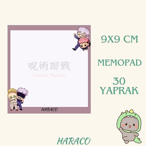 Jujutsu Kaisen 9x9 Memopad