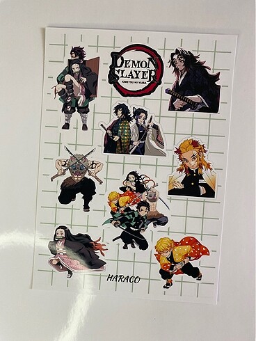 Demon Slayer Sticker (Kesilmemiş)