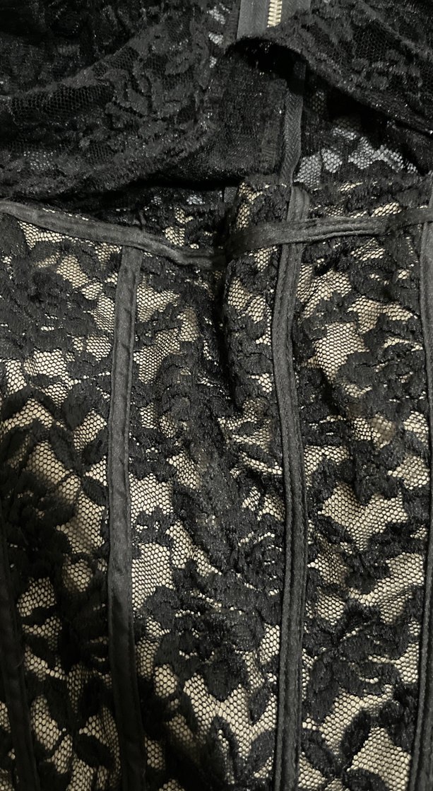 Nakışlı Siyah Midi Korse Üst - Görsel 3