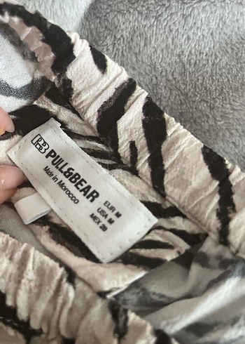 Gri Zebra Desenli Kadın Kumaş Pantolon - Görsel 2