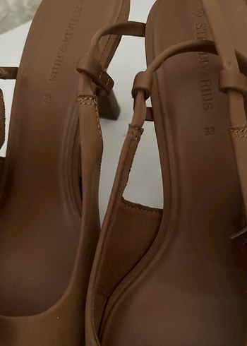Kahverengi Stiletto Topuklu Kadın Ayakkabı - Görsel 3