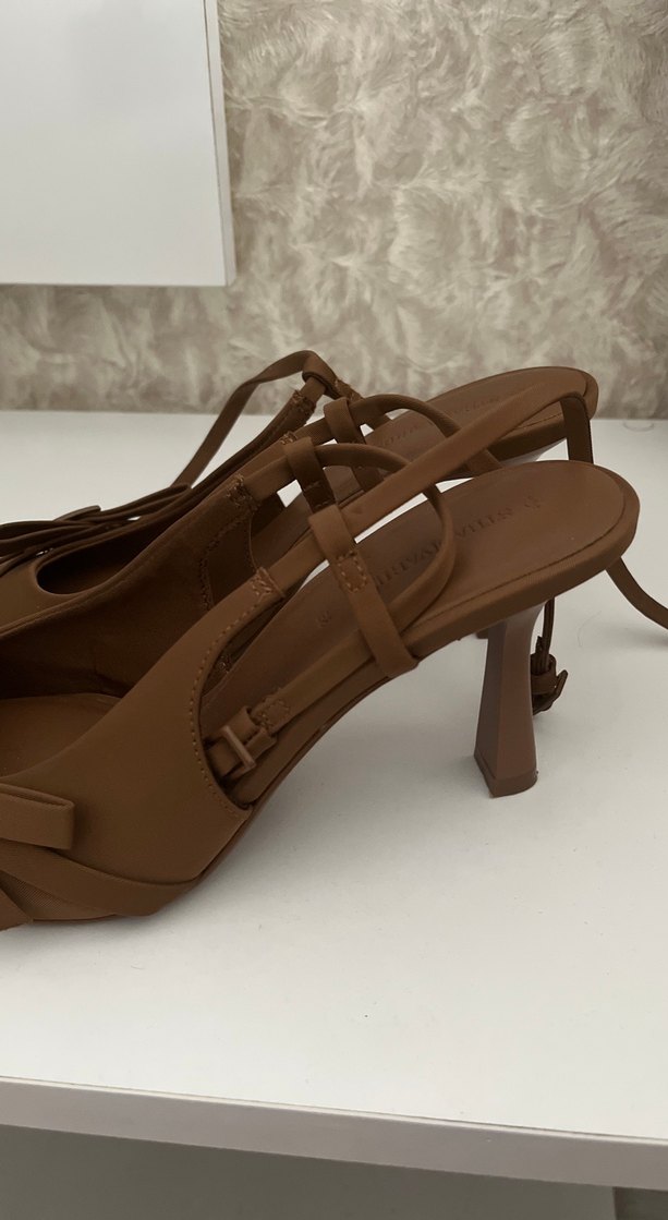 Kahverengi Stiletto Topuklu Kadın Ayakkabı - Görsel 2
