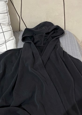 Drapeli Siyah V Yaka Kadın Sweatshirt - Görsel 2