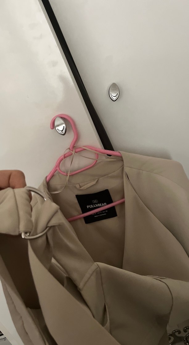 Bej Düğmeli Midi Kadın Ceket - Görsel 3